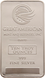 10 Oz Silver Bar Great American Mint